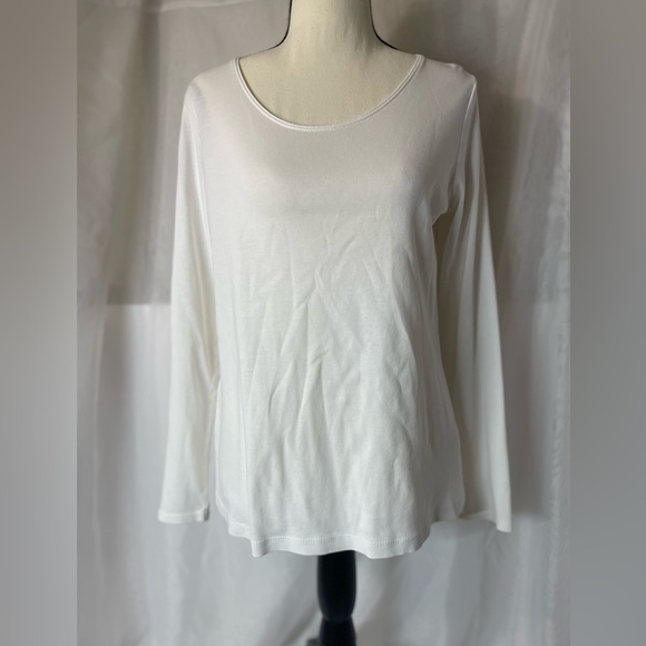 J. Jill Tops - J.  Jill Perfect Pima White Long Sleeve Shirt Medium